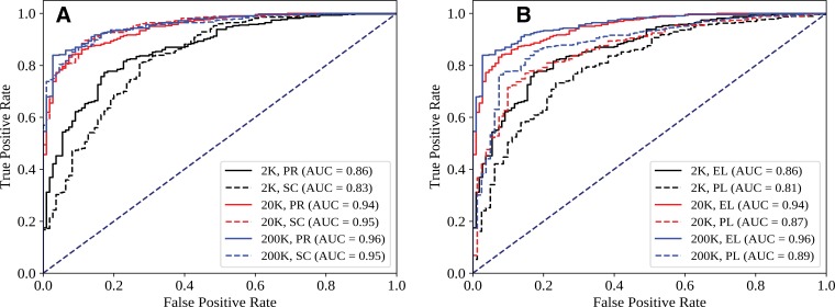 Effect of initialization strategy and evaluation standard on ROC curves for different chest radiograph training set sizes